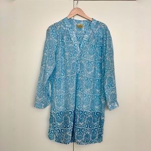 Roberta Roller Rabbit block print cover up